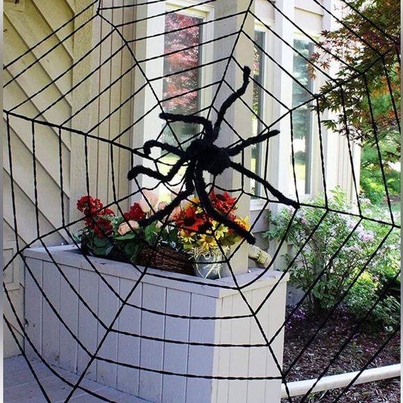 Halloween Black Spider Webbing With Outdoor Indoor Decorations - Picture 1 of 3